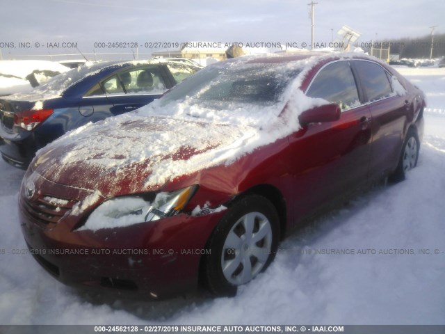 4T1BE46K27U130306 - 2007 TOYOTA CAMRY NEW GENERAT CE/LE/XLE/SE RED photo 2