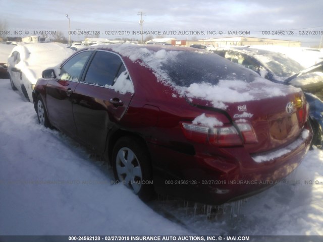 4T1BE46K27U130306 - 2007 TOYOTA CAMRY NEW GENERAT CE/LE/XLE/SE RED photo 3