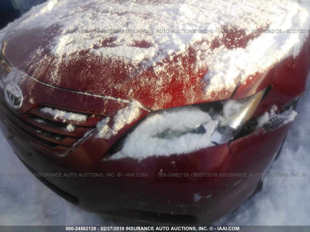 4T1BE46K27U130306 - 2007 TOYOTA CAMRY NEW GENERAT CE/LE/XLE/SE RED photo 6