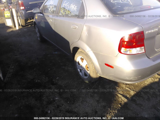 KL1TD56696B649892 - 2006 CHEVROLET AVEO LS GRAY photo 6