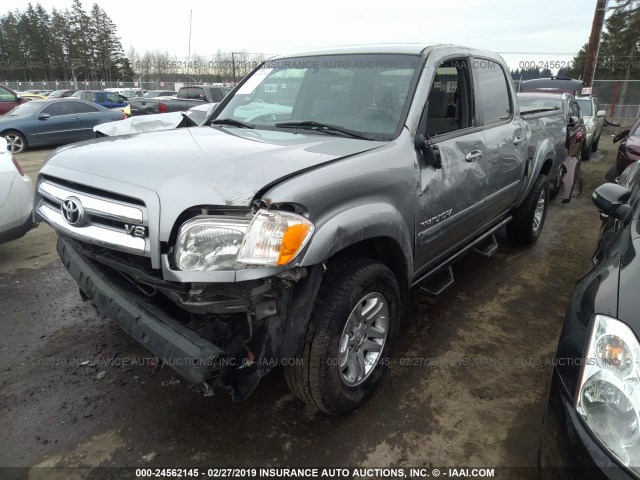 5TBDT44195S495587 - 2005 TOYOTA TUNDRA DOUBLE CAB SR5 GRAY photo 2