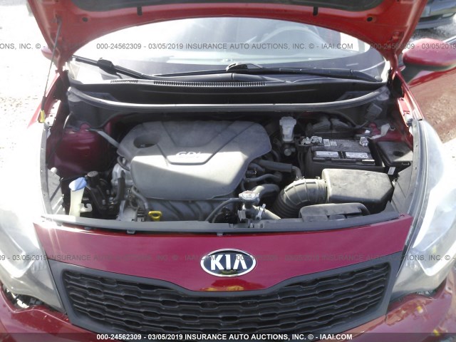 KNADM4A38F6478398 - 2015 KIA RIO LX RED photo 10