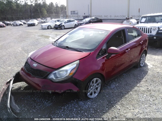 KNADM4A38F6478398 - 2015 KIA RIO LX RED photo 2