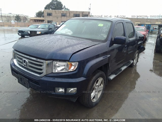 5FPYK1F51EB014155 - 2014 HONDA RIDGELINE RTL BLUE photo 2