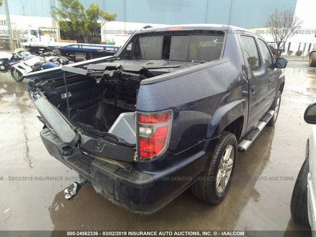 5FPYK1F51EB014155 - 2014 HONDA RIDGELINE RTL BLUE photo 4