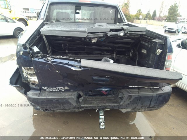 5FPYK1F51EB014155 - 2014 HONDA RIDGELINE RTL BLUE photo 6