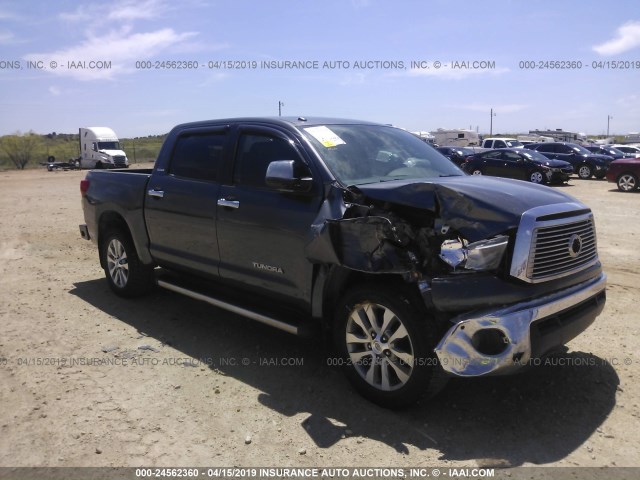 5TFHW5F13BX177277 - 2011 TOYOTA TUNDRA CREWMAX LIMITED GRAY photo 1