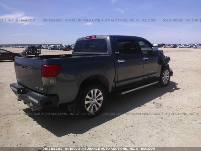 5TFHW5F13BX177277 - 2011 TOYOTA TUNDRA CREWMAX LIMITED GRAY photo 4