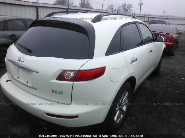 JNRAS08WX7X203731 - 2007 INFINITI FX35 WHITE photo 4