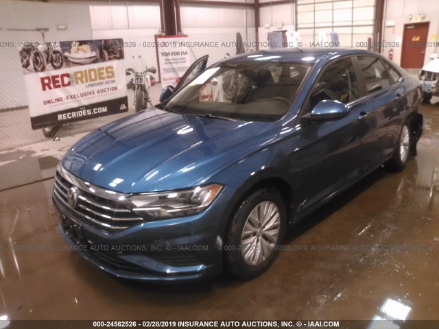 3VWC57BU7KM070115 - 2019 VOLKSWAGEN JETTA S/SE/R-LINE BLUE photo 2