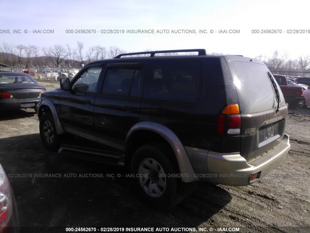 JA4MT31H41P034587 - 2001 MITSUBISHI MONTERO SPORT XLS BLACK photo 3