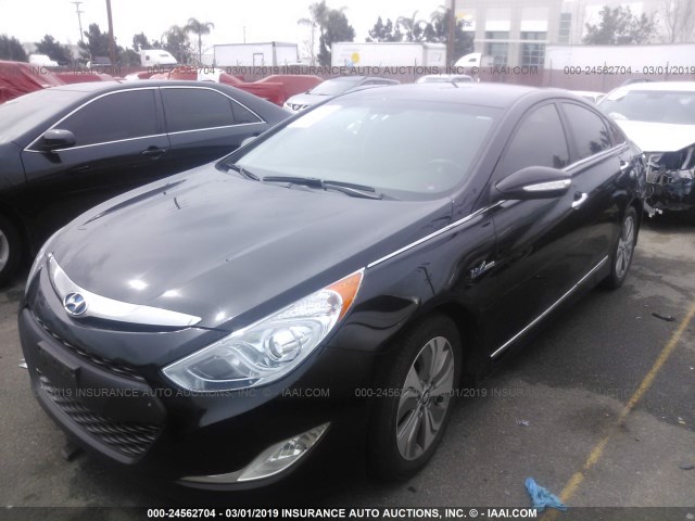 KMHEC4A40DA100102 - 2013 HYUNDAI SONATA HYBRID BLACK photo 2