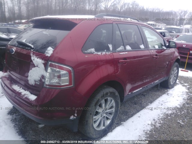 2FMDK49C77BA48731 - 2007 FORD EDGE SEL PLUS RED photo 4