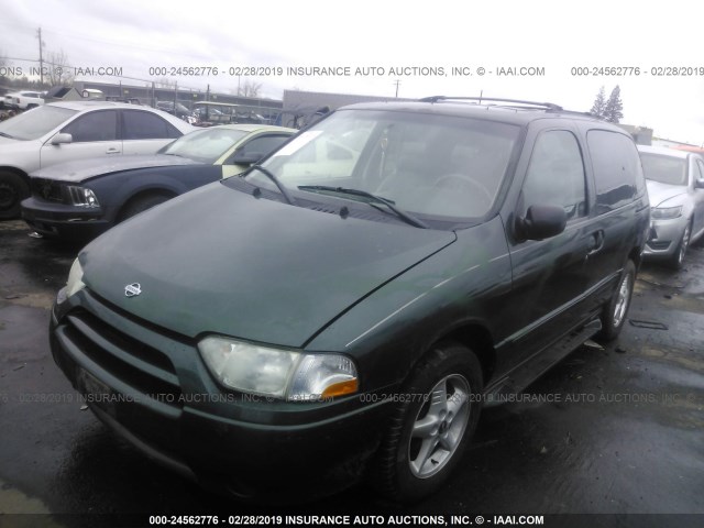 4N2ZN17T81D804617 - 2001 NISSAN QUEST GLE GREEN photo 2