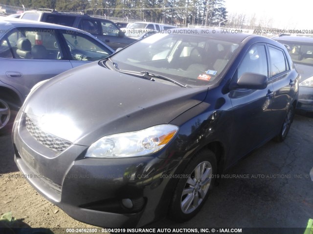 2T1KU40E39C047087 - 2009 TOYOTA COROLLA MATRIX  BLACK photo 2