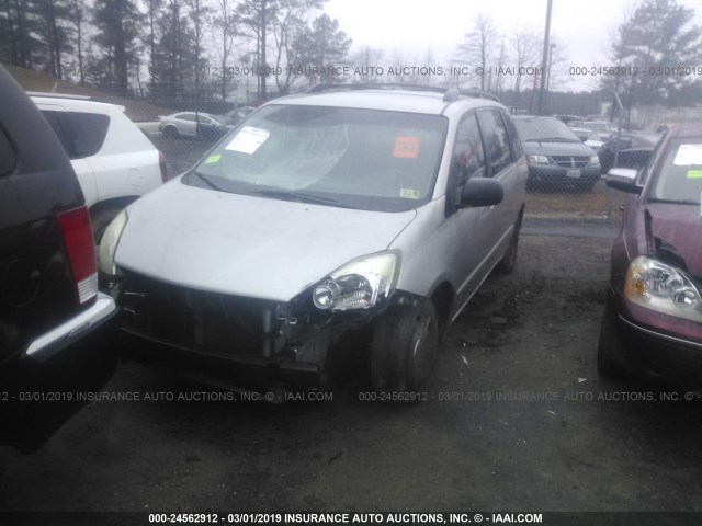 5TDZA23C25S328787 - 2005 TOYOTA SIENNA CE/LE SILVER photo 2