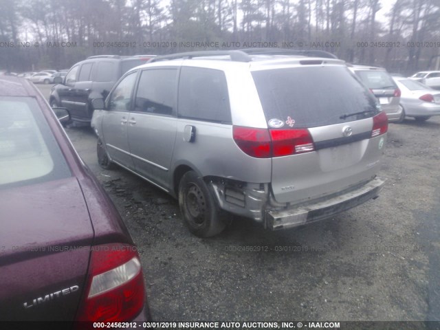 5TDZA23C25S328787 - 2005 TOYOTA SIENNA CE/LE SILVER photo 3