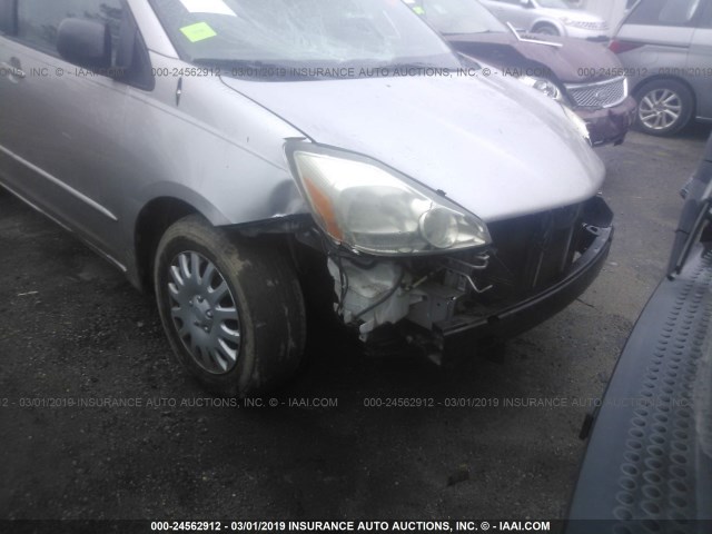 5TDZA23C25S328787 - 2005 TOYOTA SIENNA CE/LE SILVER photo 6