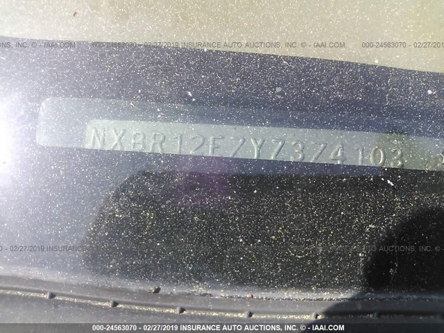 1NXBR12E7YZ374103 - 2000 TOYOTA COROLLA VE/CE/LE 香槟色 照片 9