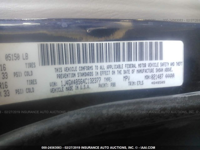 1J4GX48S64C132377 - 2004 JEEP GRAND CHEROKEE LAREDO/COLUMBIA/FREEDOM 蓝色 照片 9