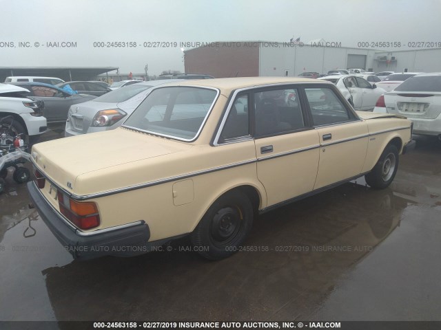 YV1AX8848E1068645 - 1984 VOLVO 244 DL/GL YELLOW photo 4