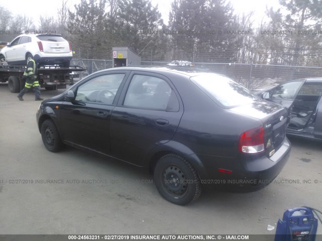 KL1TD52644B211767 - 2004 CHEVROLET AVEO BLACK photo 3