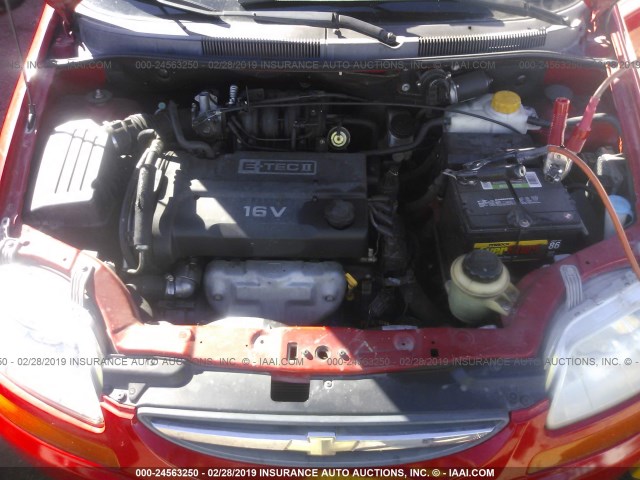 KL1TD62614B181097 - 2004 CHEVROLET AVEO RED photo 10