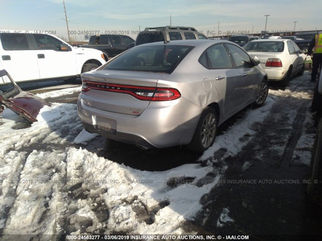 1C3CDFCH7DD167772 - 2013 DODGE DART LIMITED/R/T SILVER photo 4