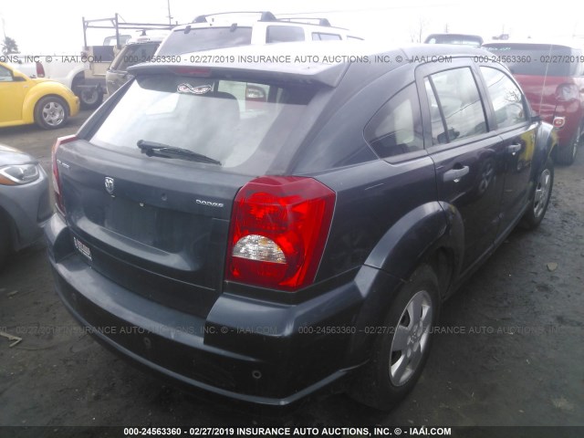 1B3HB28B77D136063 - 2007 DODGE CALIBER BLUE photo 4