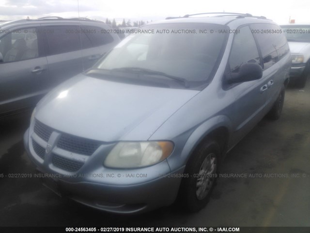 1D4GP44343B293371 - 2003 DODGE GRAND CARAVAN SPORT BLUE photo 2