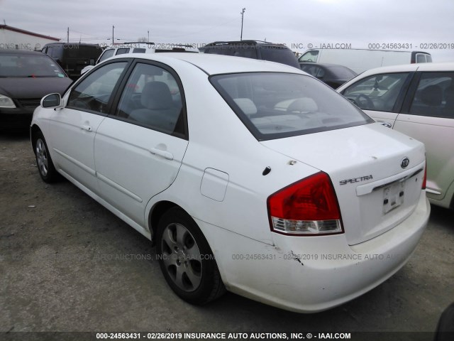 KNAFE121975470142 - 2007 KIA SPECTRA EX/LX WHITE photo 3