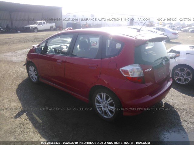 JHMGE8H43AC040576 - 2010 HONDA FIT SPORT RED photo 3