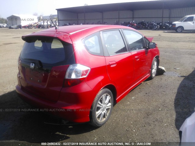 JHMGE8H43AC040576 - 2010 HONDA FIT SPORT RED photo 4