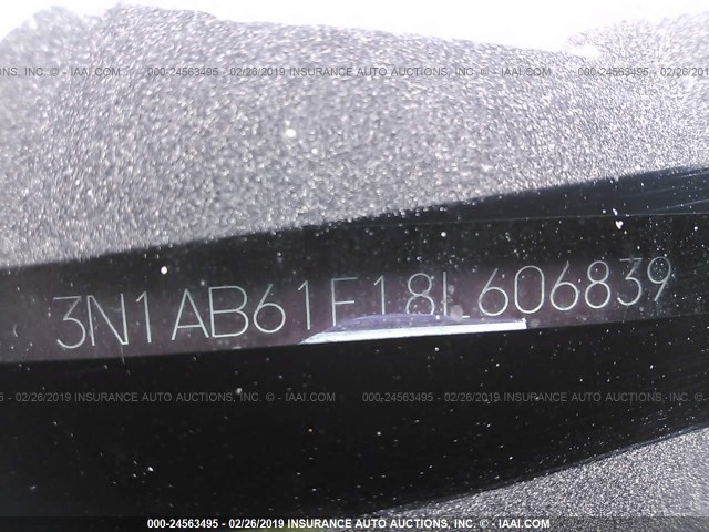 3N1AB61E18L606839 - 2008 NISSAN SENTRA 2.0/2.0S/2.0SL BLACK photo 9