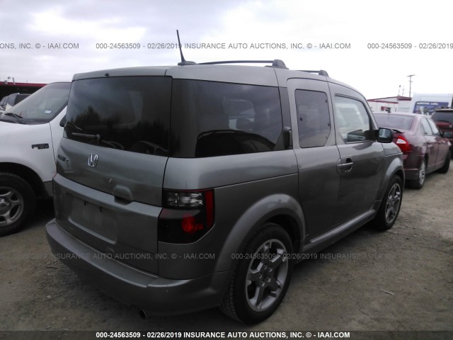 5J6YH18967L005551 - 2007 HONDA ELEMENT SC GRAY photo 4