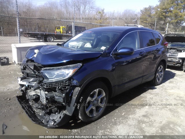 2HKRW2H89HH674951 - 2017 HONDA CR-V EXL BLUE photo 2