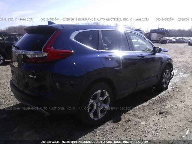 2HKRW2H89HH674951 - 2017 HONDA CR-V EXL BLUE photo 4