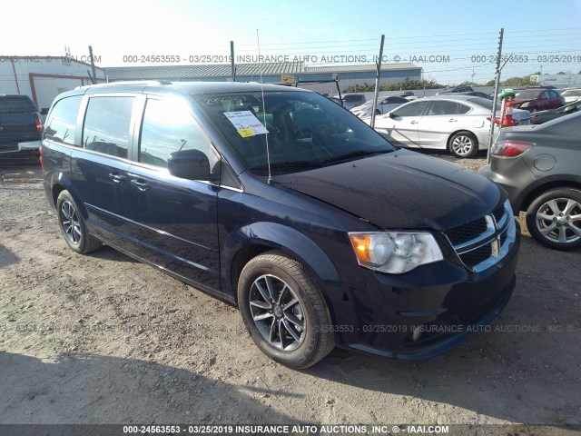 2C4RDGCG5HR624701 - 2017 DODGE GRAND CARAVAN SXT Dark Blue photo 1