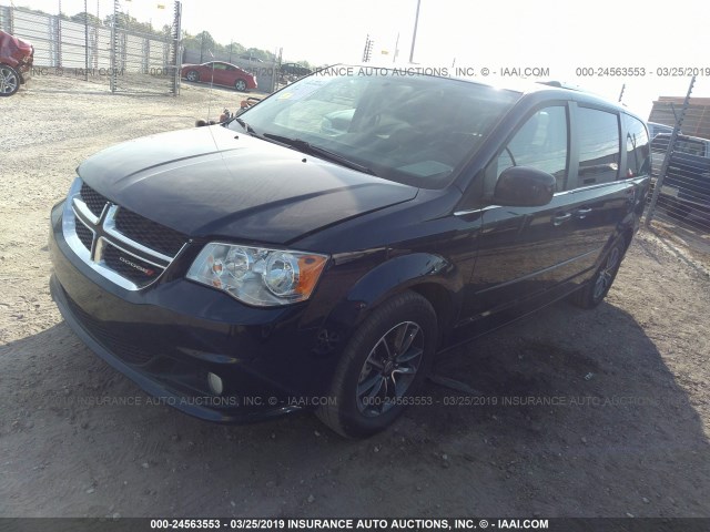 2C4RDGCG5HR624701 - 2017 DODGE GRAND CARAVAN SXT Dark Blue photo 2