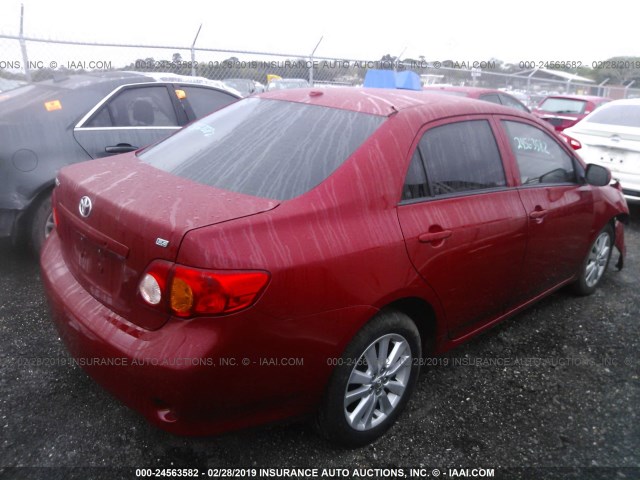 1NXBU4EE7AZ239916 - 2010 TOYOTA COROLLA S/LE/XLE RED photo 4