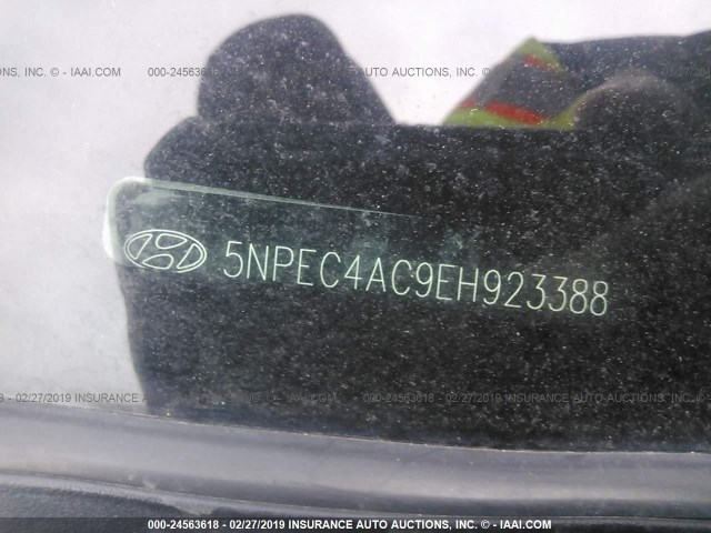 5NPEC4AC9EH923388 - 2014 HYUNDAI SONATA SE/LIMITED SILVER photo 9