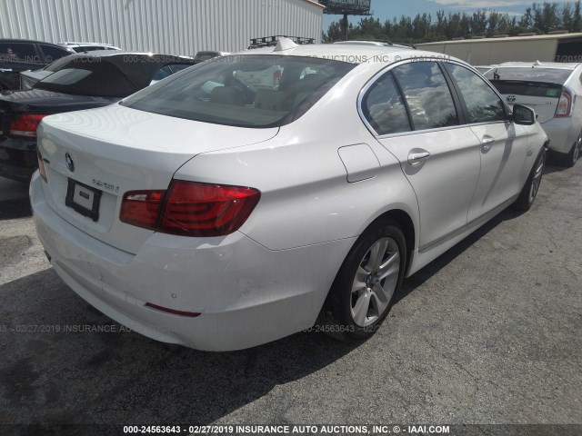 WBAXH5C56DD113927 - 2013 BMW 528 XI WHITE photo 4