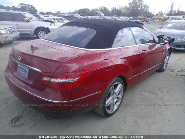 WDDKK5KF0CF136184 - 2012 MERCEDES-BENZ E 350 RED photo 4