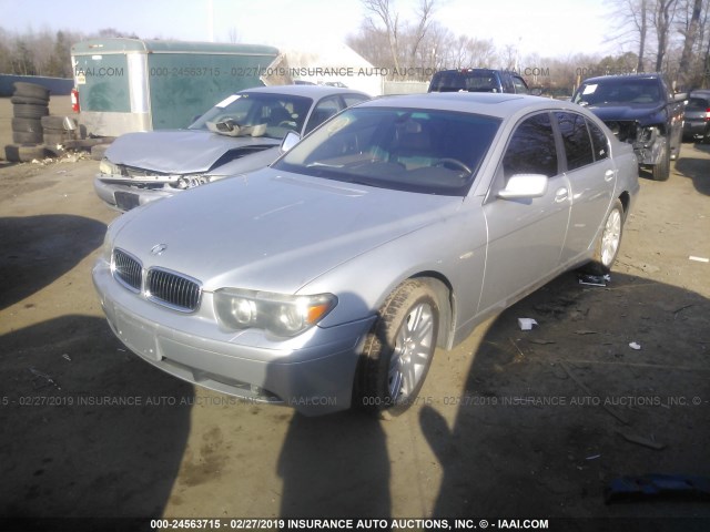 WBAGL63432DP58723 - 2002 BMW 745 I SILVER photo 2