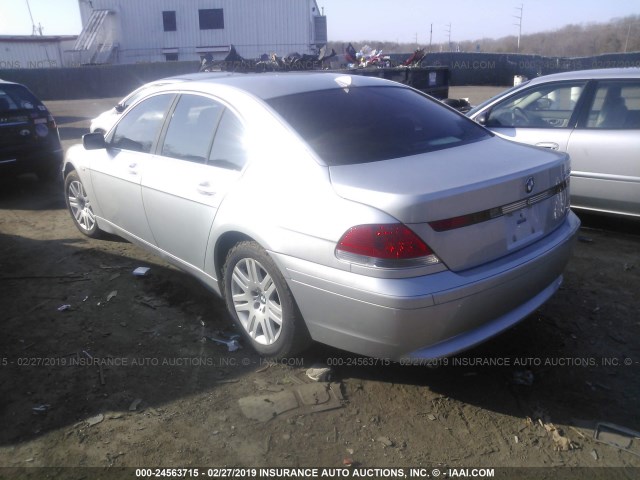 WBAGL63432DP58723 - 2002 BMW 745 I SILVER photo 3