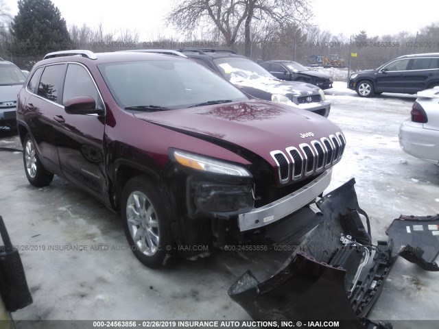 1C4PJMDB1GW337539 - 2016 JEEP CHEROKEE LIMITED RED photo 1