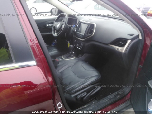 1C4PJMDB1GW337539 - 2016 JEEP CHEROKEE LIMITED RED photo 5