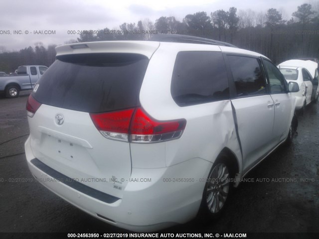 5TDYK3DC6BS155297 - 2011 TOYOTA SIENNA XLE/LIMITED WHITE photo 4