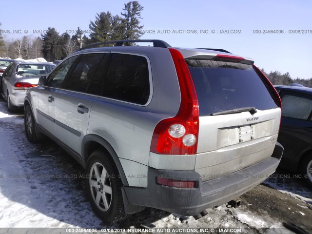 YV1CZ59H641103202 - 2004 VOLVO XC90 SILVER photo 3