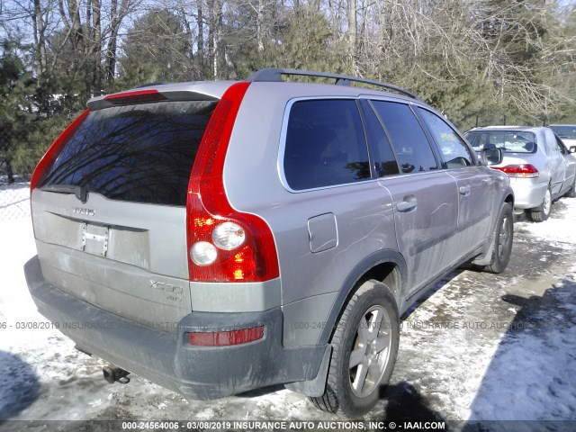 YV1CZ59H641103202 - 2004 VOLVO XC90 SILVER photo 4